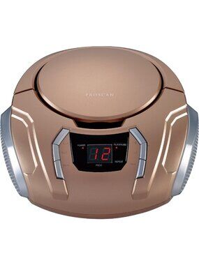 Portable CD Player Boombox with AM/FM Radio, Built-In Speakers & Aux Input